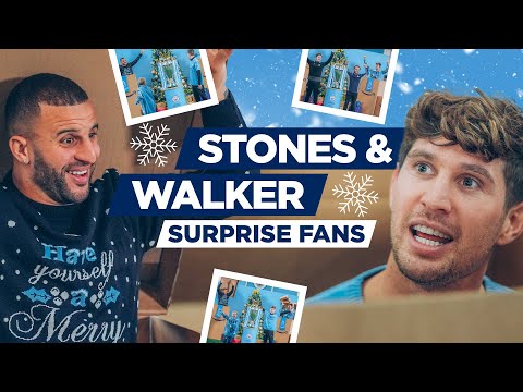 CHRISTMAS PRANK! | Kyle Walker & John Stones SHOCK fans in TRICK Amazon boxes! Super Funny!