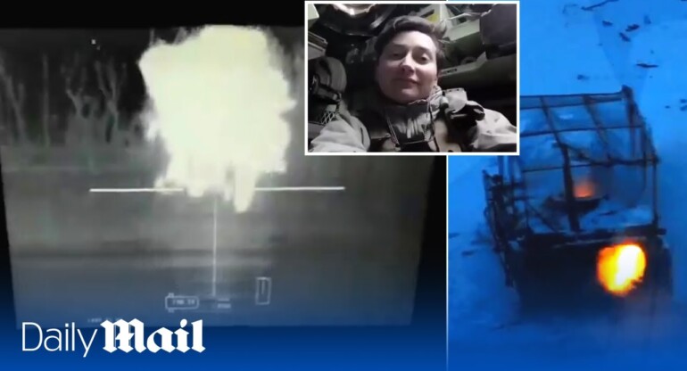 Female Ukrainian Bradley gunner eliminates Russian targets in Avdiivka