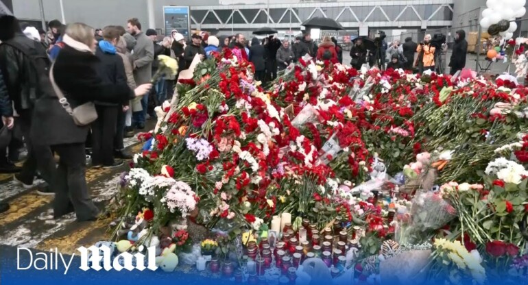 LIVE: View of concert venue west of Moscow that became scene of a shooting massacre