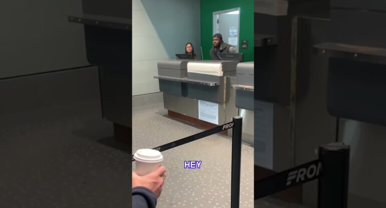 Airport worker LASHED OUT at a group of passengers after their Frontier Airlines flight was delayed