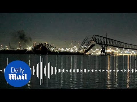 Horrific moment of Key Bridge collapse heard on police comms