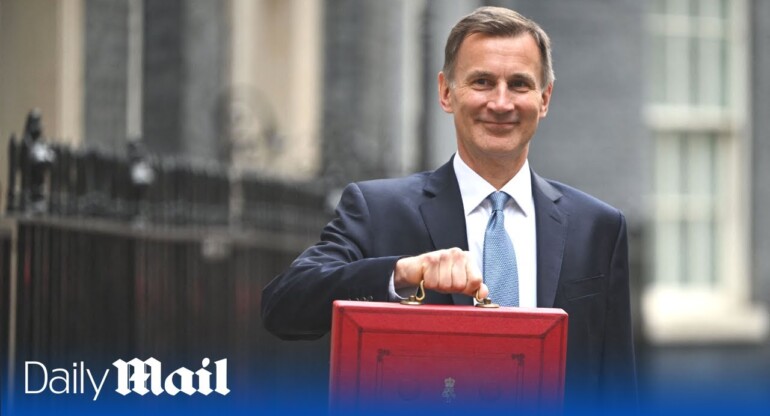 LIVE - UK Budget: British Finance Minister Jeremy Hunt presents the Red Box at Downing Street
