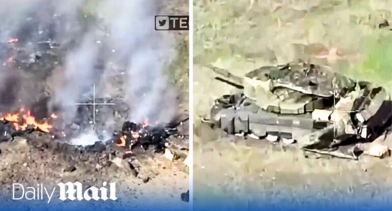 Russian tanks wiped out in precision strikes by Ukrainian FPV drones