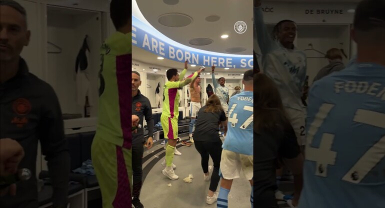 Dressing Room Scenes! | Premier League Champions! 4 in a row! #ManCity #Shorts