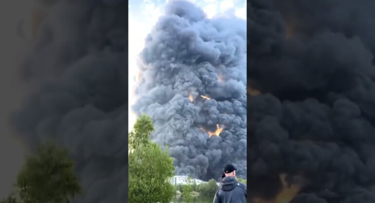 A massive fire has erupted at an industrial estate in Cannock, Staffordshire