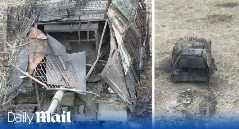 Monster Russian turtle tank is destroyed along with two of its smaller 'siblings'