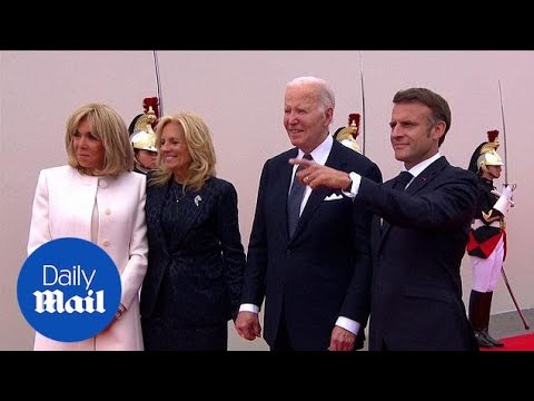 Jill Biden tells Joe to 'switch sides' as they meet Macrons
