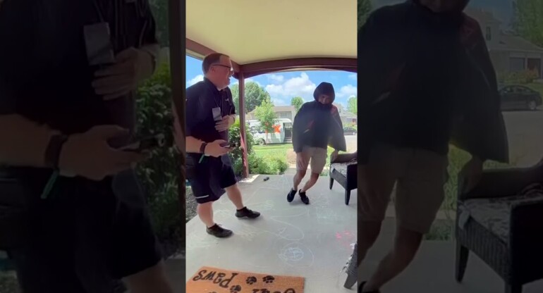Shocking moment porch pirate steals Apple Watch just as it's been delivered!