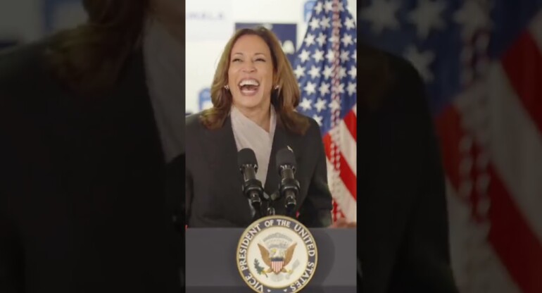 Biden and Harris share a sweet moment during a campaign speech confessing they love eachother