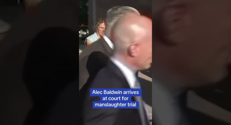 Alec Baldwin arrives at court for manslaughter trial