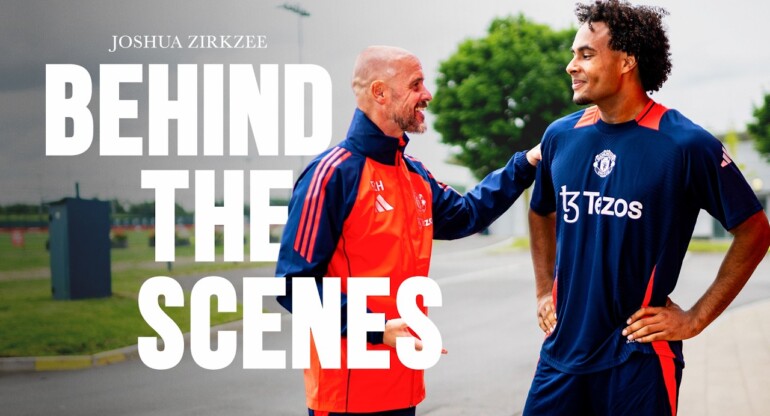 Joshua Zirkzee's First Time At Old Trafford & Meeting Ten Hag 🔴🎥