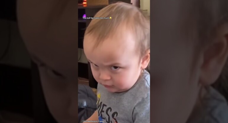 Toddler makes EVIL face after tasting lemon