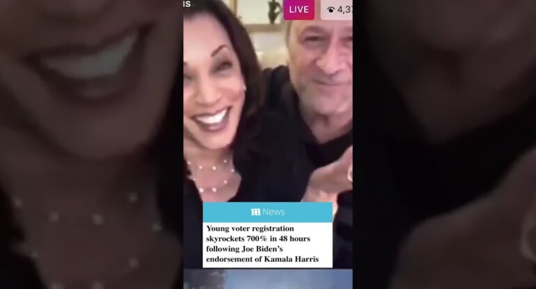 Young voter registration skyrockets 700% in 48 hours following Biden's endorsement of Kamala Harris