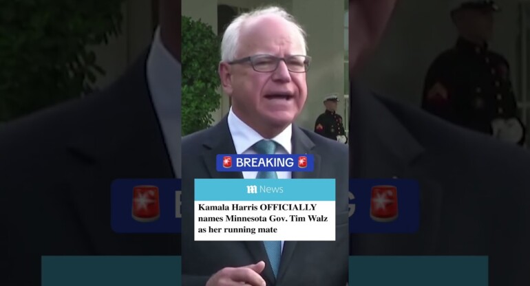 Kamala Harris OFFICIALLY names Minnesota Gov. Tim Walz as her running mate