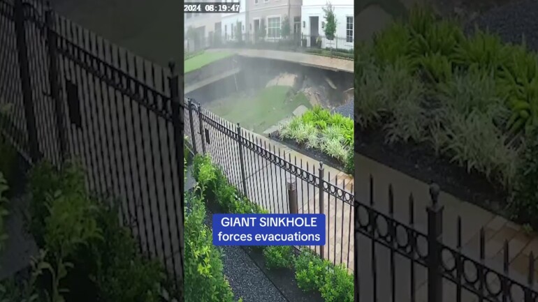 Giant sinkhole forces evacuations in Houston