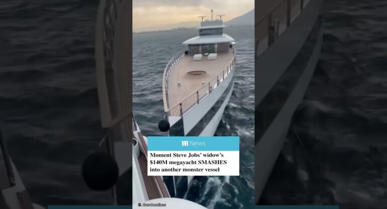 Moment Steve Jobs' widow's $140M megayacht SMASHES into another vessel