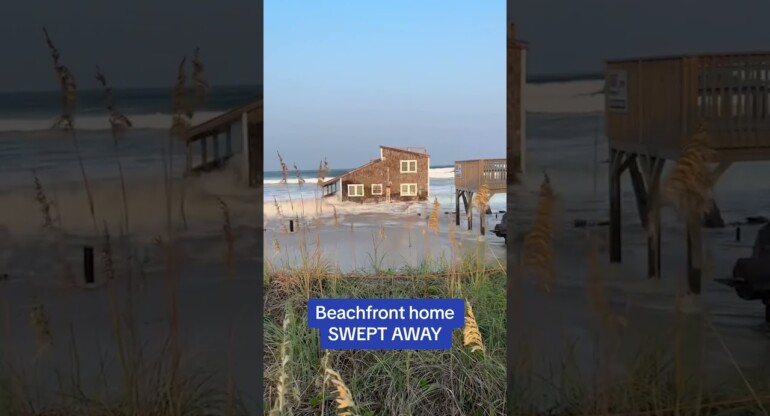 Shocking moment beachfront property is SWEPT AWAY