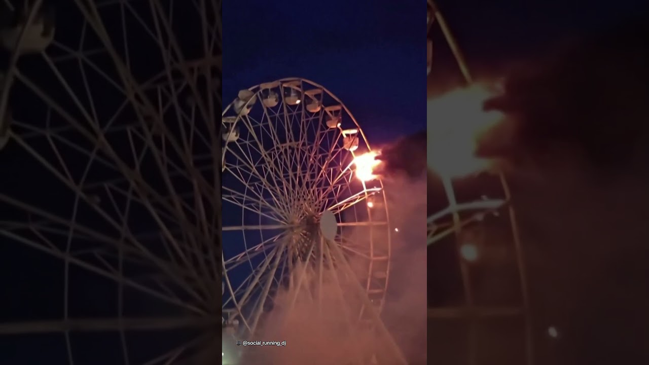 your local bury taxi august 19, 2024 shocking moment ferris wheel engulfed in flames at german festival