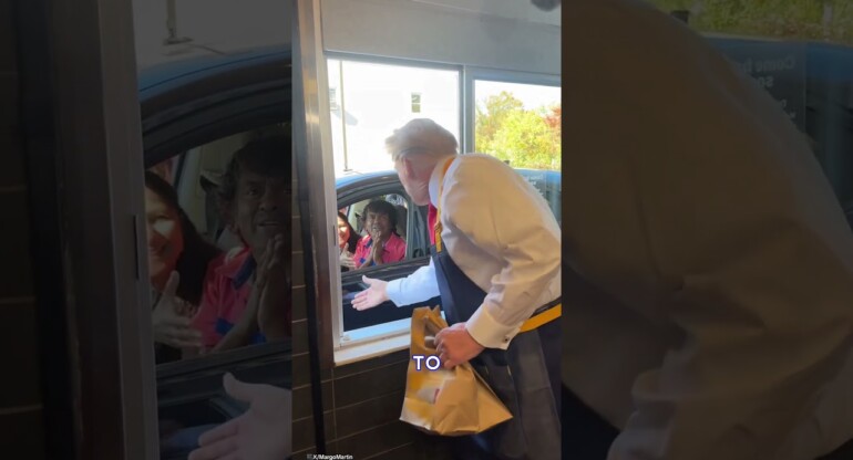 Donald Trump is LOVIN' his new job at McDonald's... 🤣