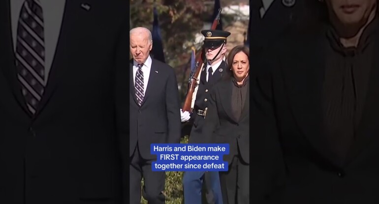 Kamala Harris and Joe Biden make FIRST appearance together since defeat