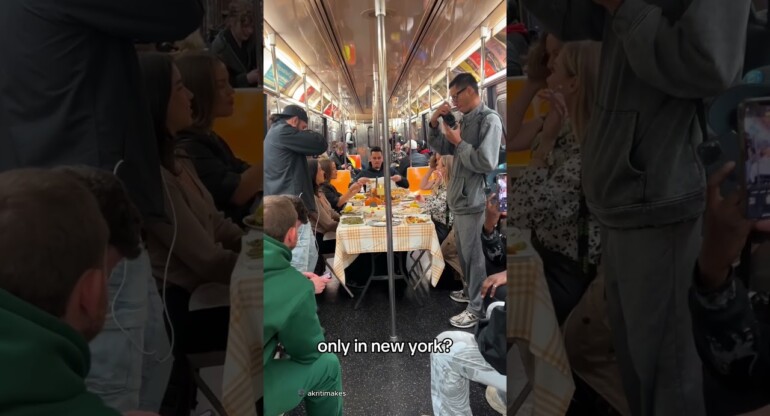 Dining on a SUBWAY?! Only in New York!
