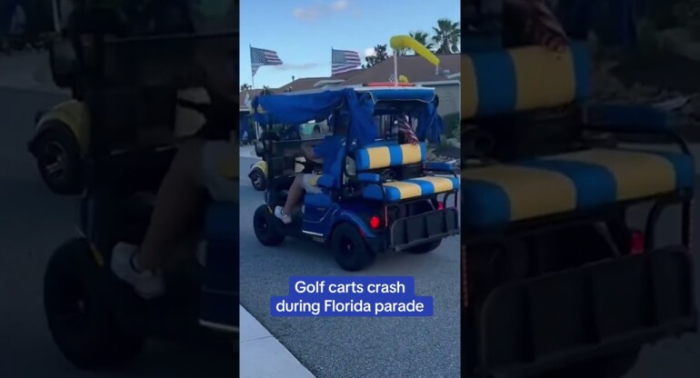 Golf carts crash during Florida parade