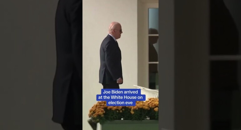 Joe Biden arrives at the White House on election eve