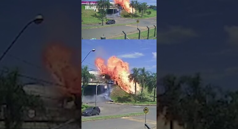 Shocking moment truck collision causes huge explosion 😲